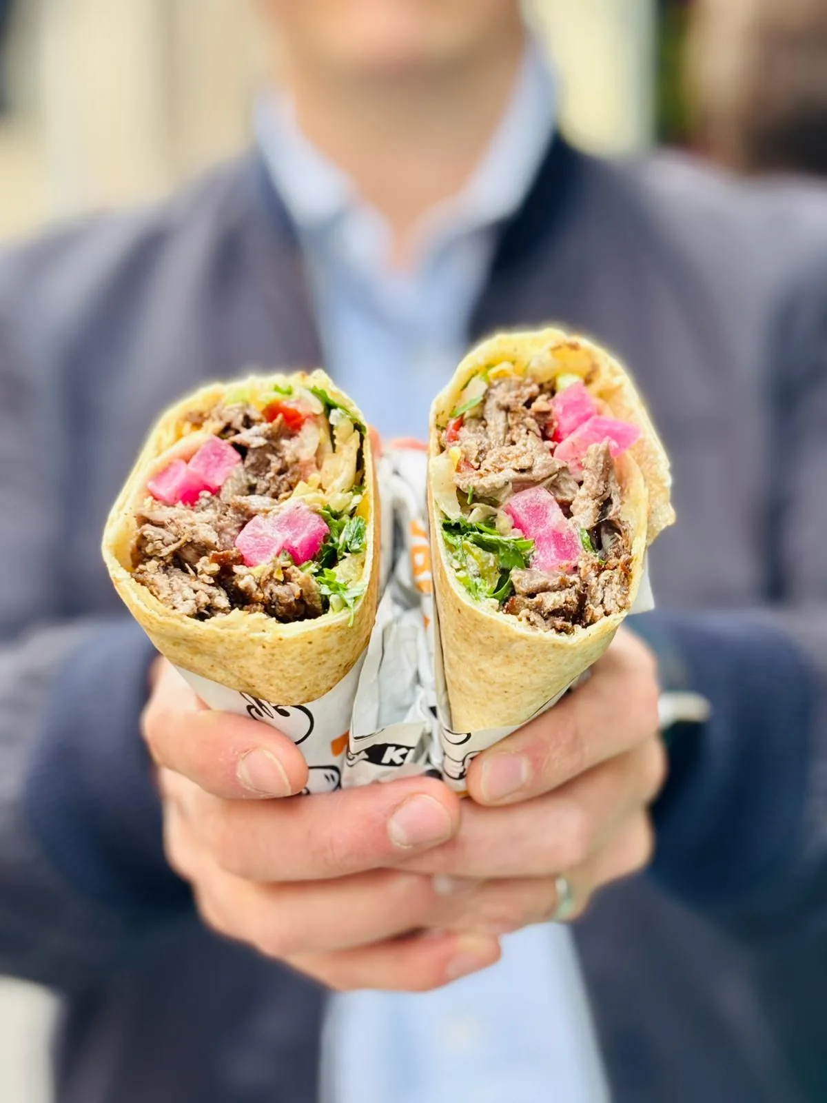 Sandwich shawarma bœuf à emporter au canal